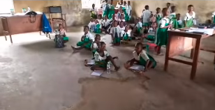 Eghereka Primary School Pupils Learn Without Chairs or Desks
